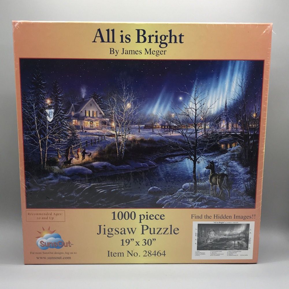 SunsOut ALL IS BRIGHT by James Meger 1000 Pc Jigsaw Puzzle Hidden Images NEW